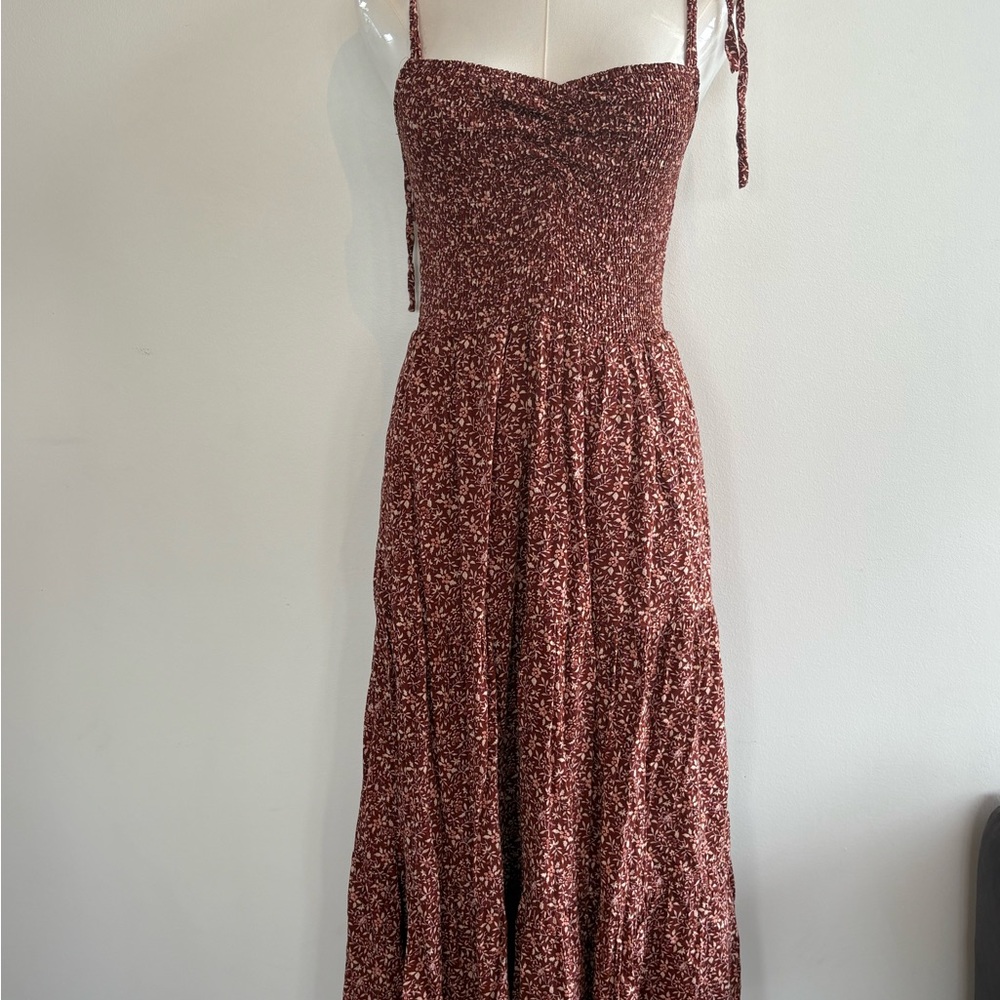 Madewell XS Elegant Brown Floral Women's Dress